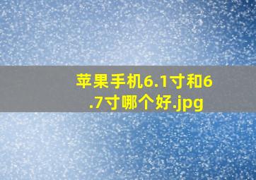 苹果手机6.1寸和6.7寸哪个好（苹果6.1和6.7英寸哪个好?）