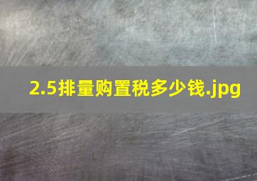 2.5排量购置税多少钱（38.5万2.5排量的车购置税是多少?）