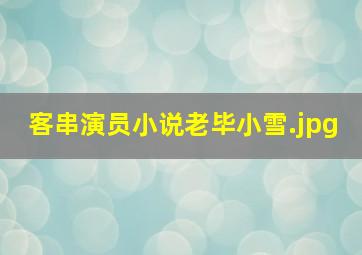 客串演员小说老毕小雪