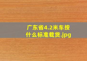 广东省4.2米车按什么标准载货（4.2米蓝牌货车新政策可以拉多少吨）