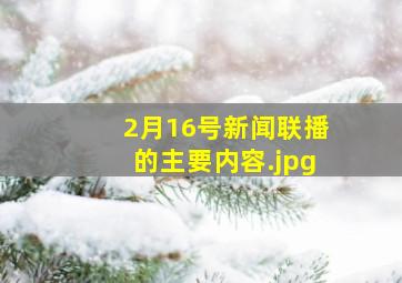 2月16号新闻联播的主要内容