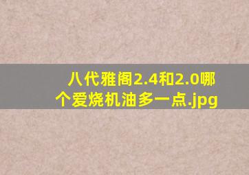 八代雅阁2.4和2.0哪个爱烧机油多一点