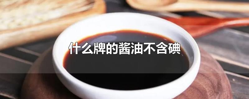 什么牌的酱油不含碘