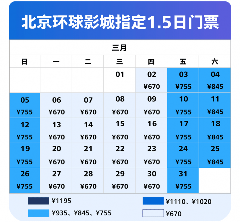 北京环球影城门票价格日历2023 附优惠购票地址