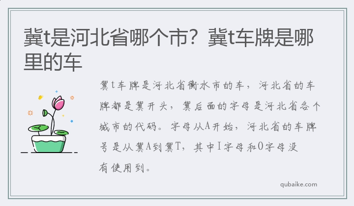 冀t是河北省哪个市？冀t车牌是哪里的车