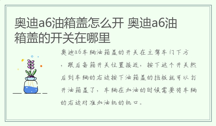 奥迪a6油箱盖的开关在哪里 奥迪a6油箱盖怎么开