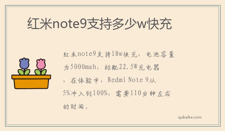 红米note9支持多少w快充