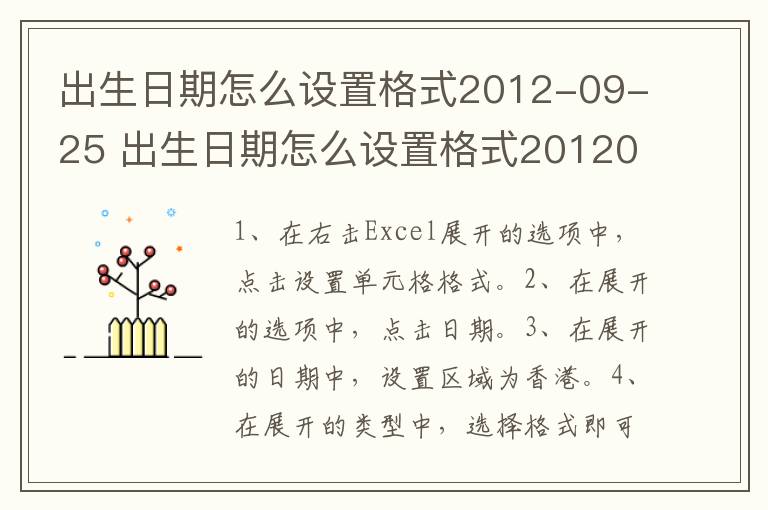 出生日期怎么设置格式20120925 出生日期怎么设置格式2012-09-25