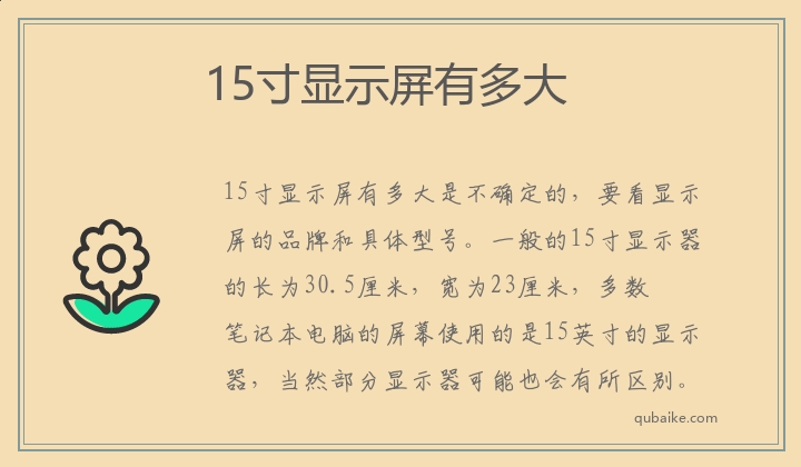 15寸显示屏有多大