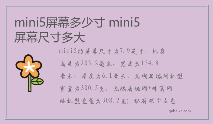 mini5屏幕多少寸 mini5屏幕尺寸多大