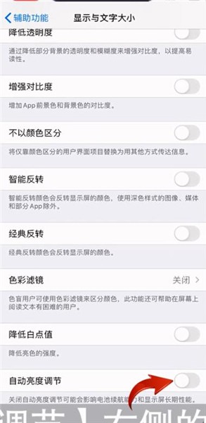 iphone11中设置屏幕自动调节亮度的详细步骤截图