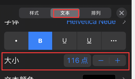 苹果手机keynote如何设置字体大小?苹果手机keynote字体大小设置步骤分享截图