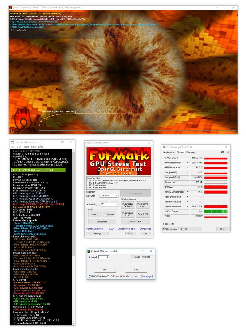 Furmark，一款专业的显卡烤机测试软件工具