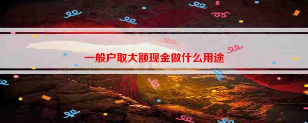 一般户取大额现金做什么用途