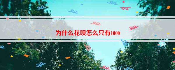 为什么花呗怎么只有1000