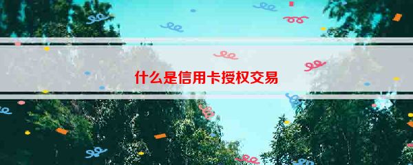 什么是信用卡授权交易