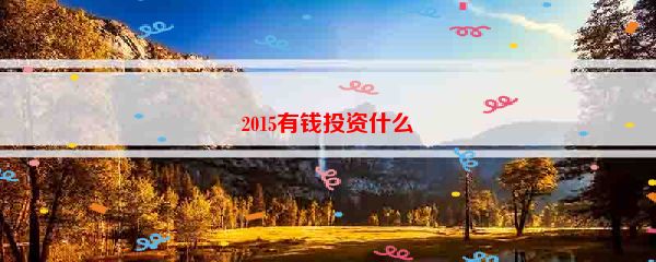 2015有钱投资什么