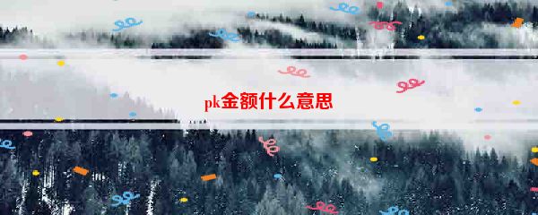 pk金额什么意思