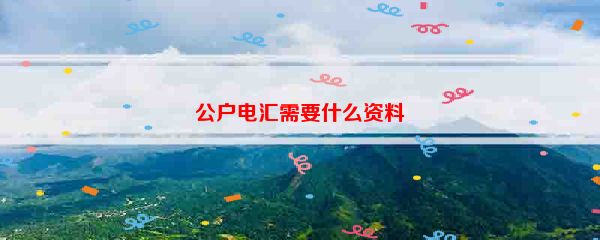 公户电汇需要什么资料