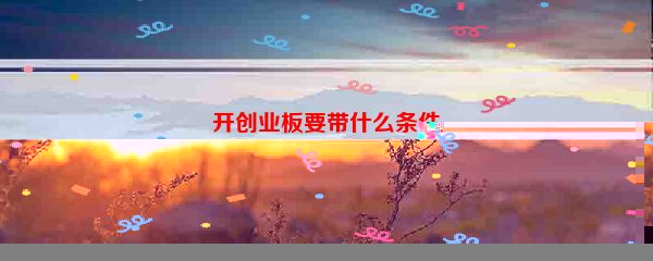 开创业板要带什么条件