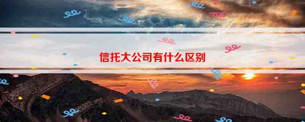 信托大公司有什么区别