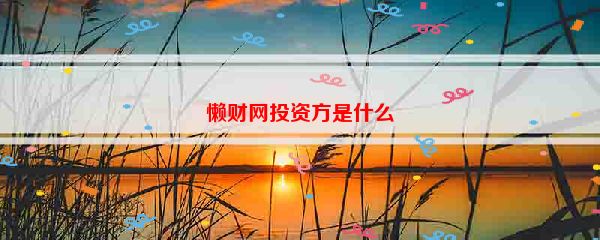 懒财网投资方是什么