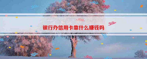 银行办信用卡靠什么赚钱吗