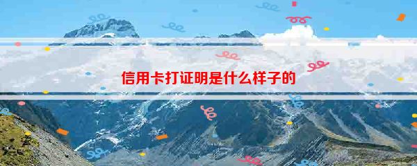 信用卡打证明是什么样子的