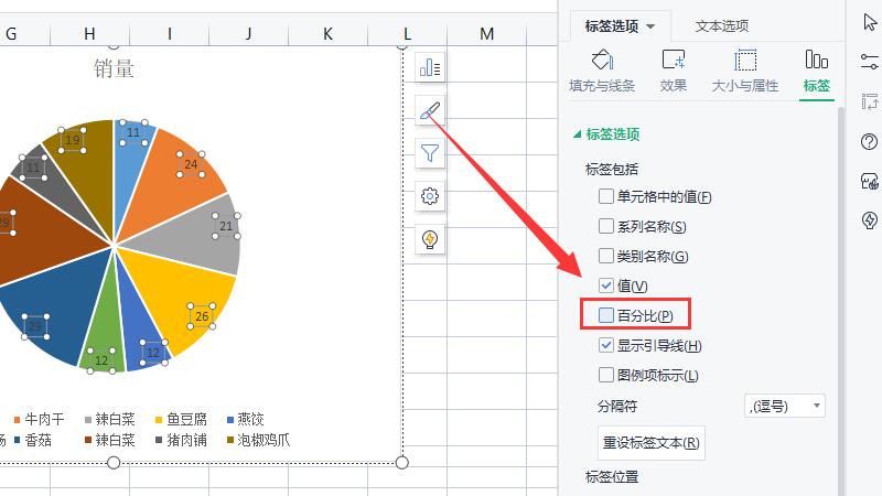 饼状图如何显示数据和百分比