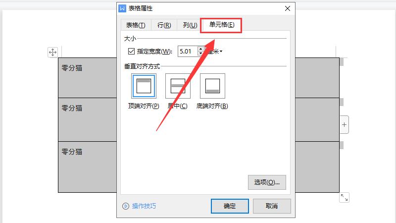 word表格上下居中