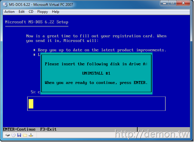 MSDN上MS-DOS 6.22的安装方法